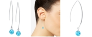 Giani Bernini Light Blue Crystal Cluster Threader Earrings in Sterling Silver
